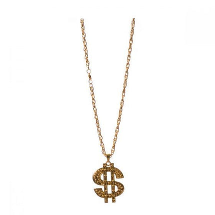 Gouden Ketting Dollar van Partychimp koop je bij Partywinkel