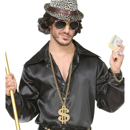 Gouden Ketting Dollar Gangster van Widmann koop je bij Partywinkel