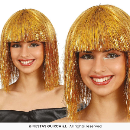 Gouden Pruik van Fiestas Guirca koop je bij Partywinkel