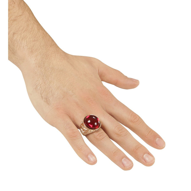 Gouden Ring Met Rode Steen van Widmann koop je bij Partywinkel