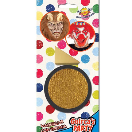 Gouden Schmink met Spons 9gr - Partywinkel - 8434077156315
