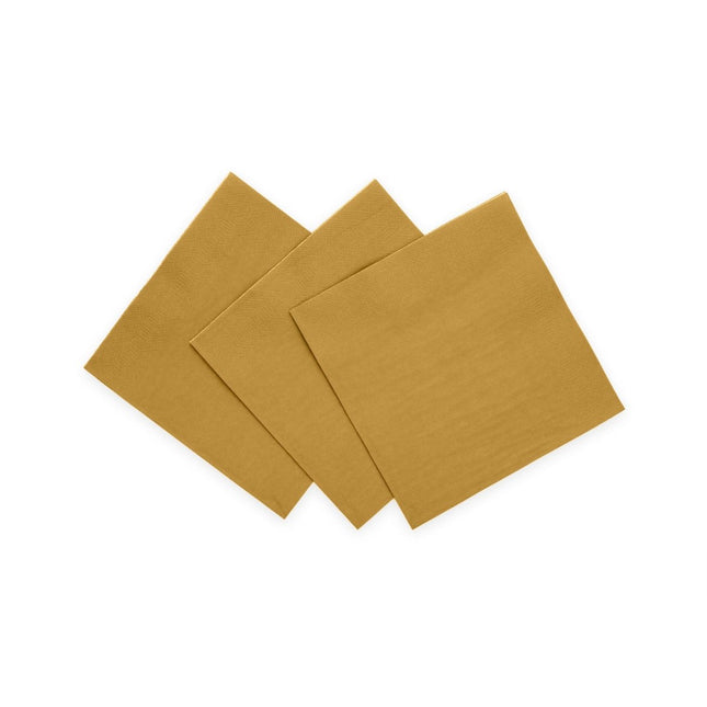 Gouden Servetten 3 Laags 24cm 20st van WeFiesta koop je bij Partywinkel