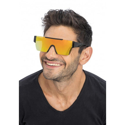 Gouden Spiegel Effect Bril – 15 cm x 15 cm x 5,2 cm van CHAKS koop je bij Partywinkel