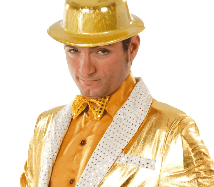 Gouden Strik Pailletten 11cm van Fiestas Guirca koop je bij Partywinkel