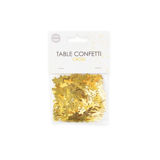 Gouden Tafelconfetti Kruis 14gr van WeFiesta koop je bij Partywinkel