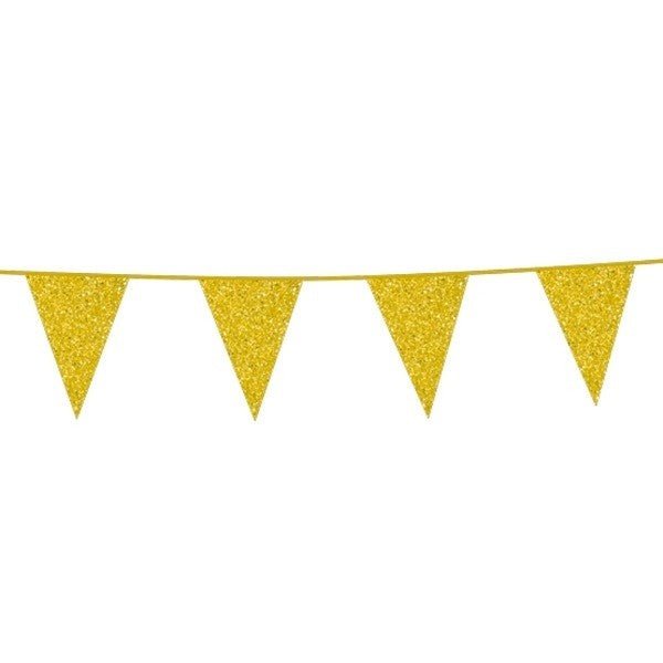 Gouden Vlaggenlijn Glitter 6m van WeFiesta koop je bij Partywinkel