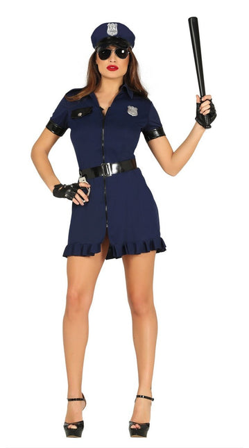 Traje de policía azul para mujer