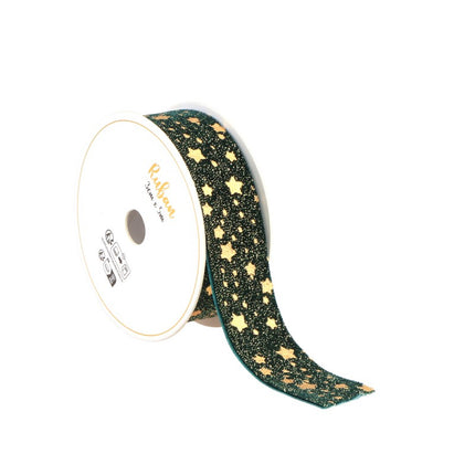 Cinta Estrella Verde Oro 25Mm 3m