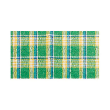 CINTA DE MESA DE LINO VERDE MADRÁS 10 CM X 5 M