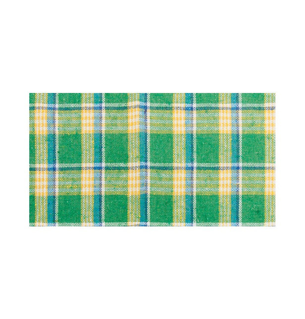CINTA DE MESA DE LINO VERDE MADRÁS 10 CM X 5 M