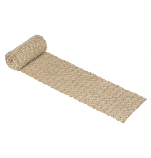 CINTA DE YUTE NATURAL A CUADROS 15 CM X 3 M