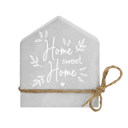 Grijze Cement Huisje Home Sweet Home 8cm van Paper Dreams koop je bij Partywinkel