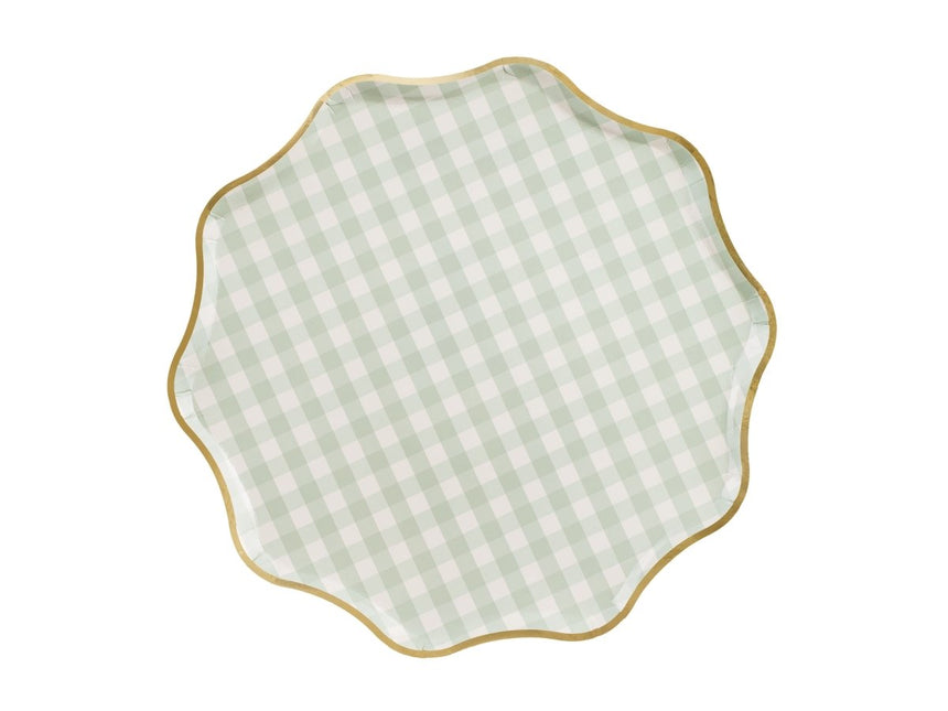 Groen Gouden Borden 23cm 6st van Partydeco koop je bij Partywinkel