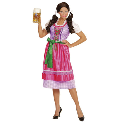 Groen Roze Dirndl Jurk Oktoberfest Dames van Widmann koop je bij Partywinkel