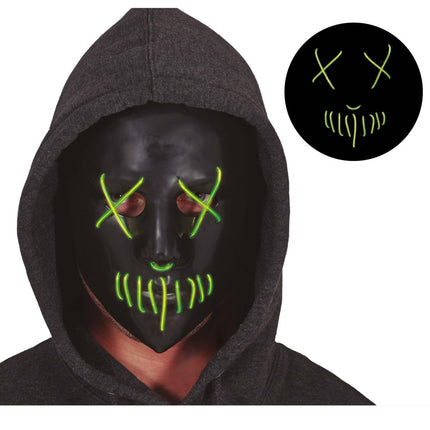 Groen Zwarte Halloween Masker Met Licht van Fiestas Guirca koop je bij Partywinkel