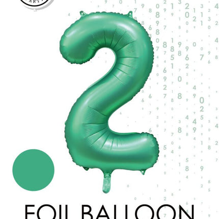Groene Cijfer Ballon 2 Jaar Glans 86cm van WeFiesta koop je bij Partywinkel