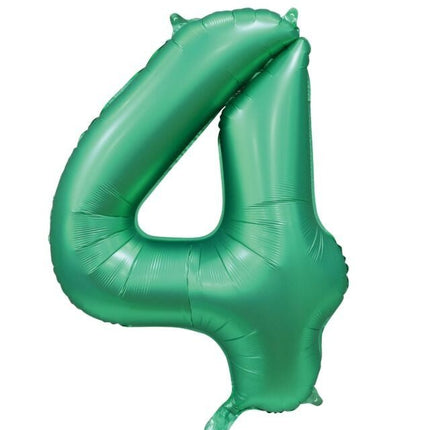 Groene Cijfer Ballon 4 Jaar Glans 86cm van WeFiesta koop je bij Partywinkel