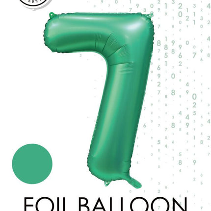 Groene Cijfer Ballon 7 Jaar Glans 86cm van WeFiesta koop je bij Partywinkel