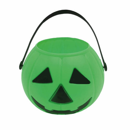 Groene Halloween Snoep Emmer Pompoen 15cm van Fiestas Guirca koop je bij Partywinkel