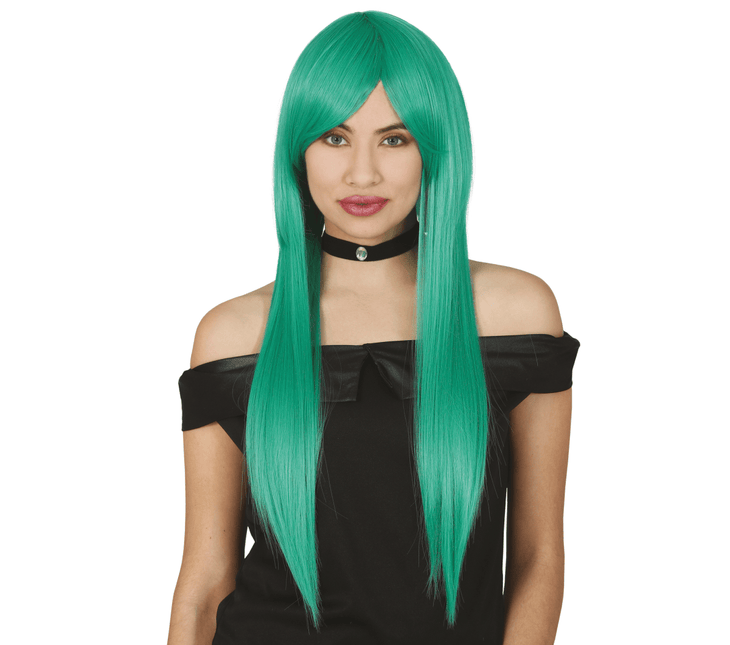 Groene Pruik Lang Haar van Fiestas Guirca koop je bij Partywinkel