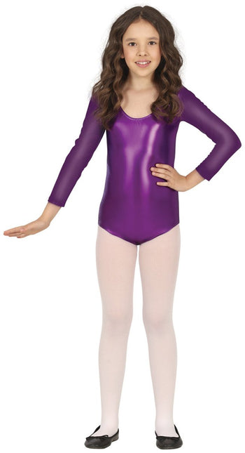 Gympakje Paars Meisje Metallic van Fiestas Guirca koop je bij Partywinkel