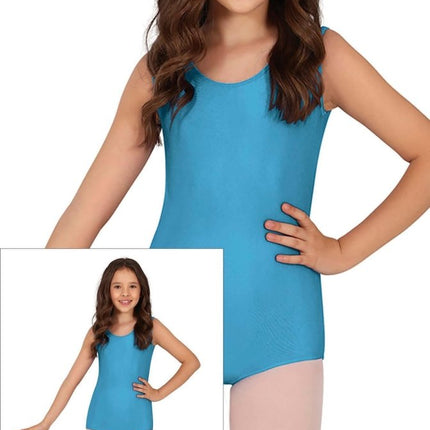 Gympakje Turquoise Meisje Mouwloos van Fiestas Guirca koop je bij Partywinkel