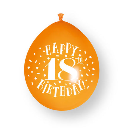 Globos de látex de 10 ct con el mensaje «Happy 18th Birthday» de 23 cm