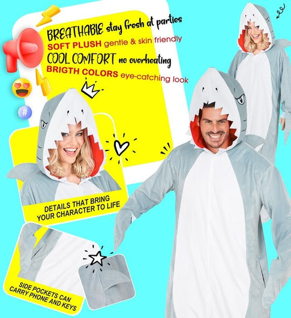 Haai Jumpsuit met Kap van Widmann koop je bij Partywinkel