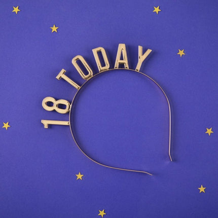 Haarband 18 Jaar Goud van Partydeco koop je bij Partywinkel