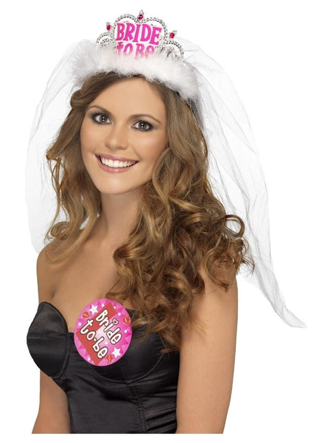 Haarband Bride To Be Wit van Smiffys koop je bij Partywinkel