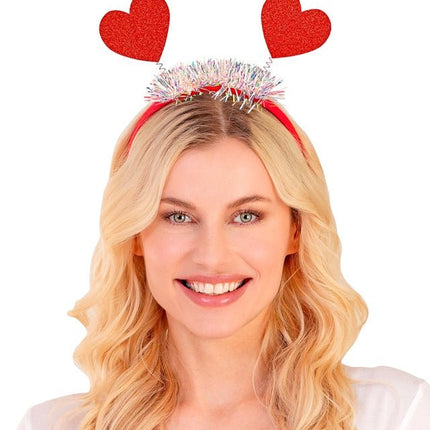 Haarband Hartjes Glitter Rood van Widmann koop je bij Partywinkel