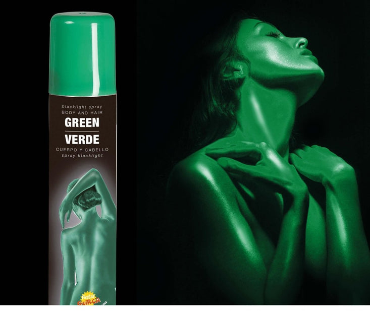 Hair and Body Spray UV Groen 75ml van Fiestas Guirca koop je bij Partywinkel