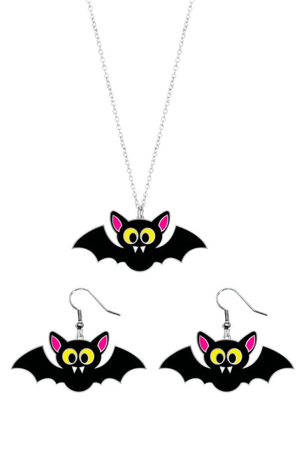 Halloween Accessoireset Ketting En Oorbellen Vleermuis van Fiestas Guirca koop je bij Partywinkel