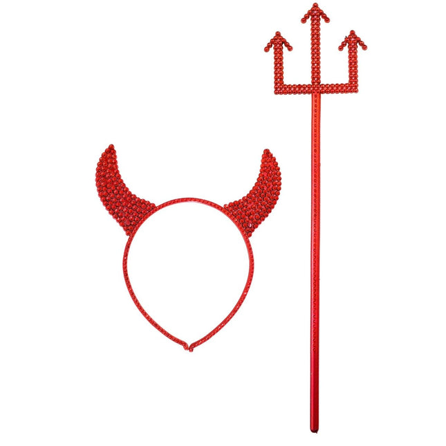 Halloween Accessoireset Rood 2 delig van Widmann koop je bij Partywinkel