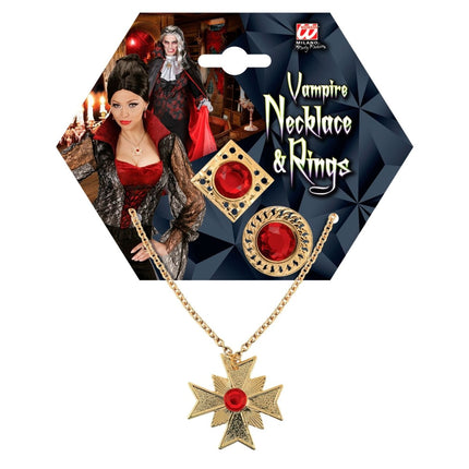 Halloween Accessoireset Rood Goud 3 delig van Widmann koop je bij Partywinkel