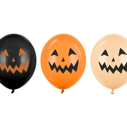 Halloween Ballonnen Zwart Oranje Pompoenen 30cm 50st van Partydeco koop je bij Partywinkel