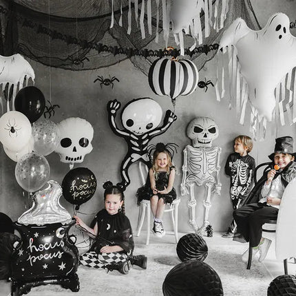 Halloween Ballonnen Zwart Wit Spinnen 30cm 6st van Partydeco koop je bij Partywinkel