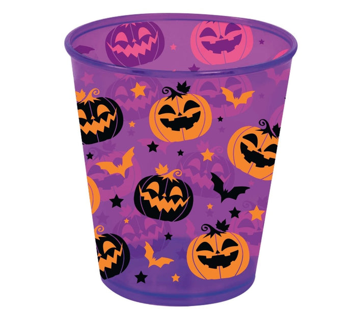 Halloween Beker Pompoenen En Vleermuizen 10cm - Partywinkel - 8434077268490