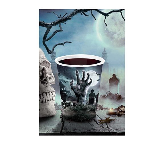 Halloween Bekers Kerkhof 240ml 6st van Fiestas Guirca koop je bij Partywinkel