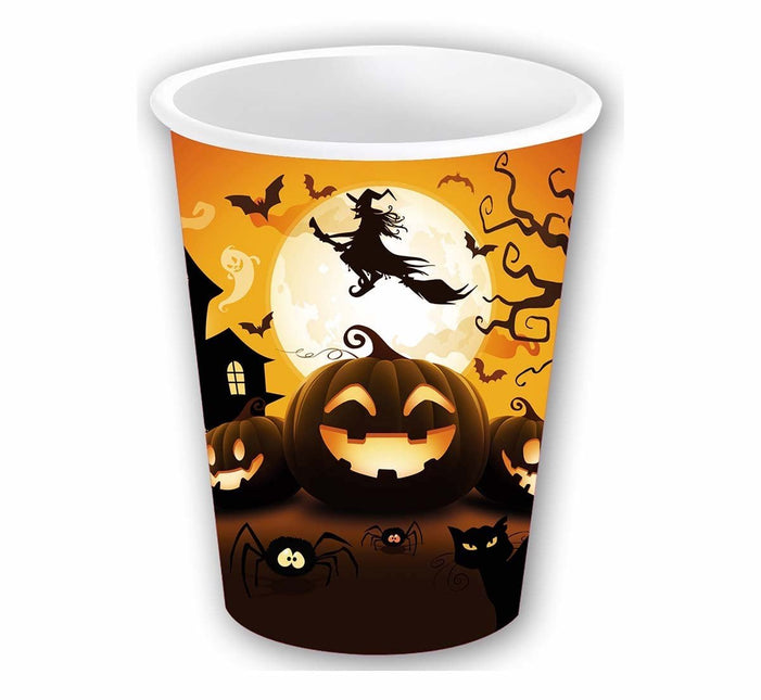Halloween Bekers Pompoen 355ml 6st van Fiestas Guirca koop je bij Partywinkel