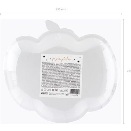 Halloween Borden Pompoen Roze 25cm 6st van Partydeco koop je bij Partywinkel