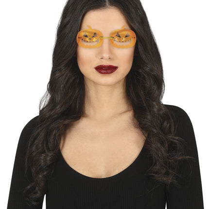 Halloween Bril Oranje Pompoenen - Partywinkel - 8434077268605