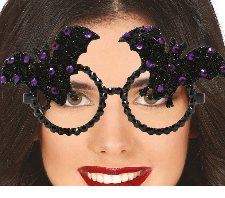 Halloween Bril Vleermuis Glitter van Fiestas Guirca koop je bij Partywinkel