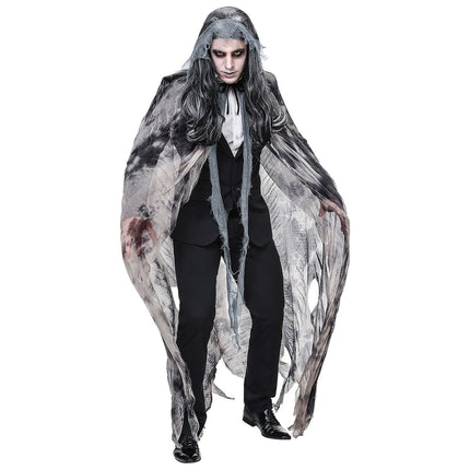 Halloween Cape Grijs Geest van Widmann koop je bij Partywinkel