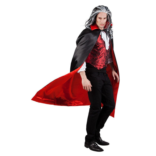 Halloween Cape Omkeerbaar Rood Zwart 1,5m van Boland koop je bij Partywinkel