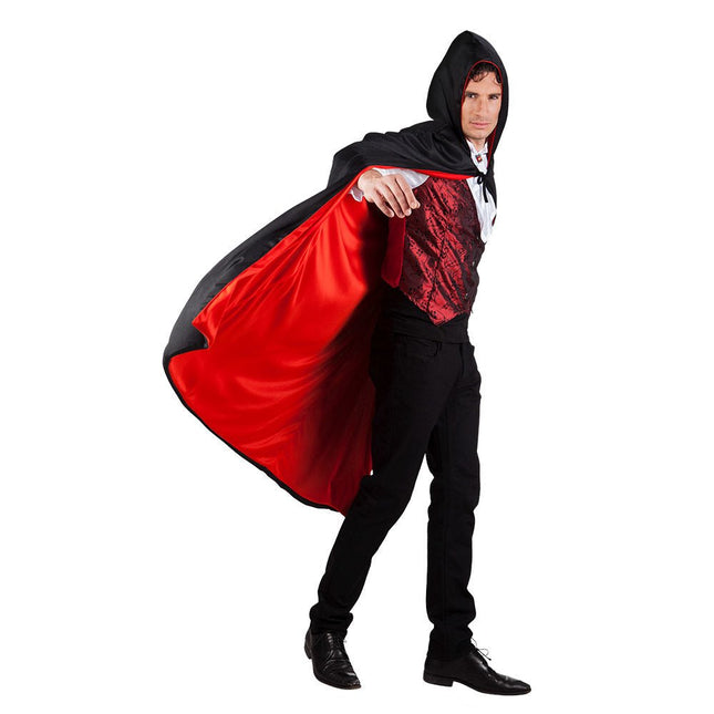 Halloween Cape Omkeerbaar Zwart Rood 1,7m van Boland koop je bij Partywinkel