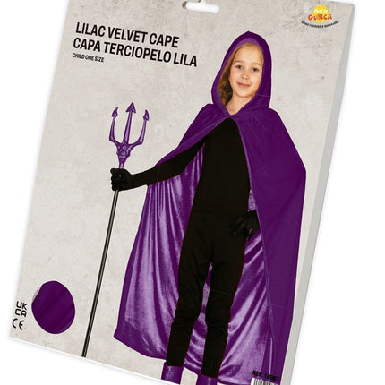 Halloween Cape Paars Kind 1m - Partywinkel - 8434077189870