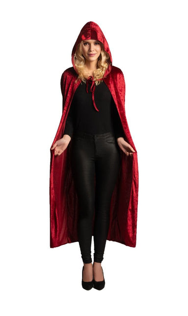 Halloween Cape Rood Capuchon van Partychimp koop je bij Partywinkel