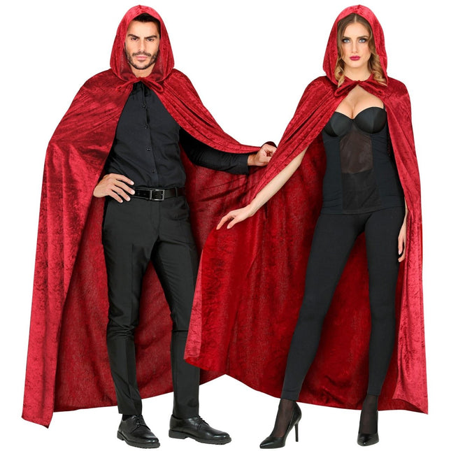 Halloween Cape Rood Fluweel 1,5m van Widmann koop je bij Partywinkel