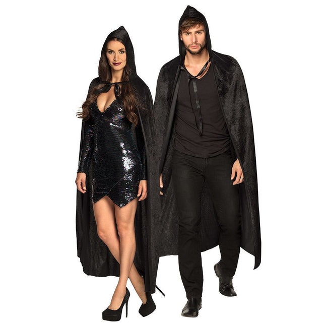 Halloween Cape Zwart 1,65m van Boland koop je bij Partywinkel
